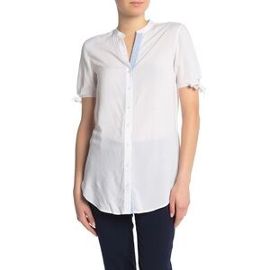 Draper James Bow Sleeve Button Up Top White  Size 8